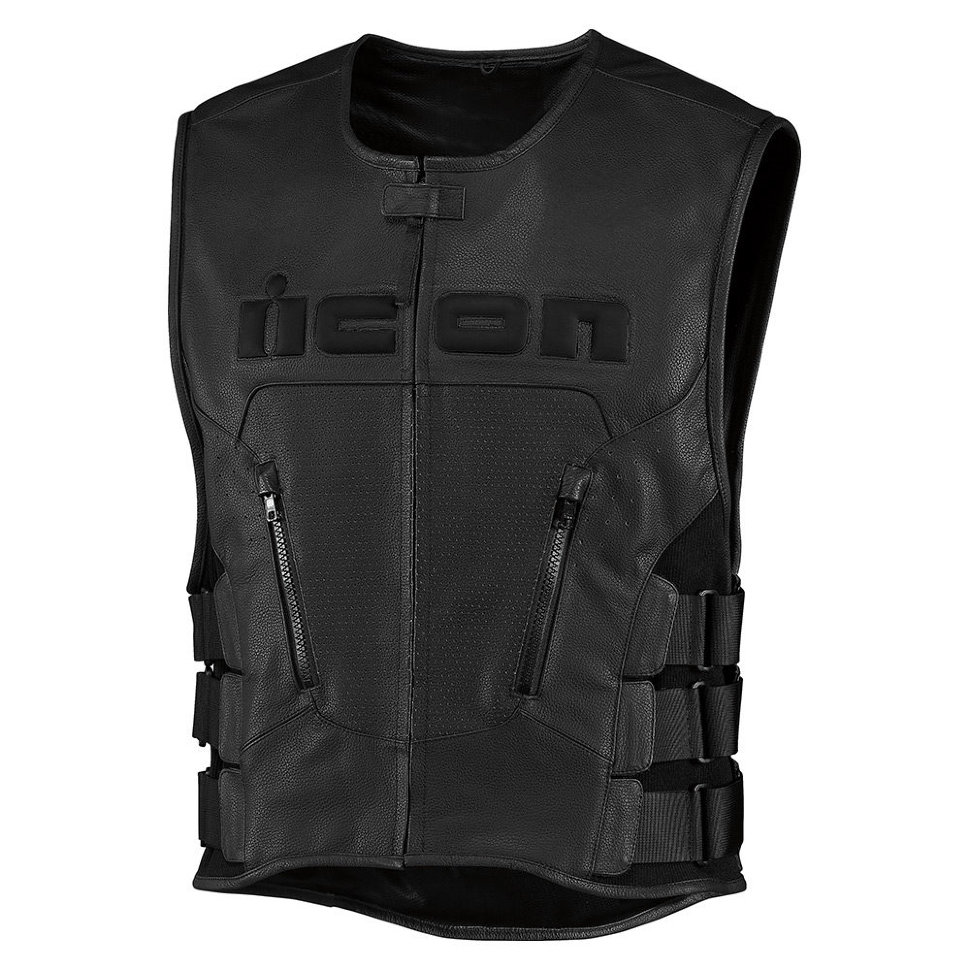 moto leather vest