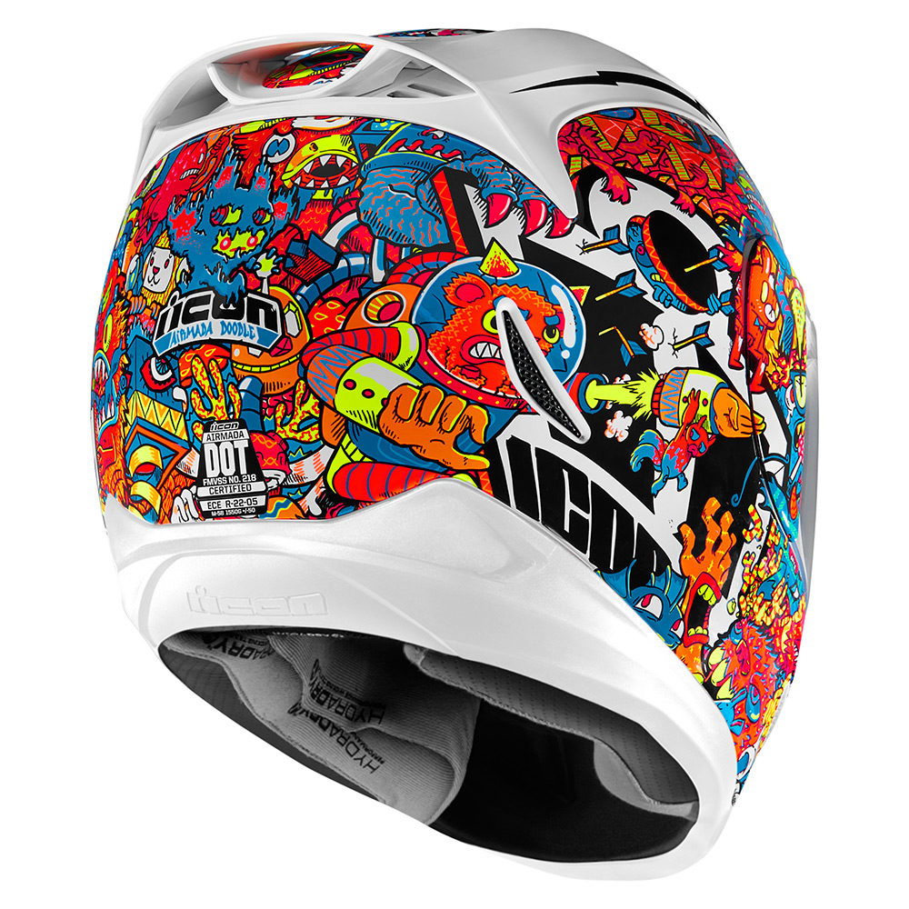 Icon Airmada Doodle шлем - белый